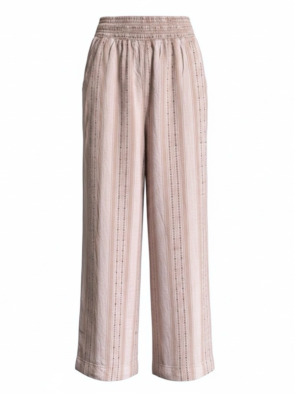 NWOT Briggs Women Linen Blend Wide-Leg Pull-On Pants Medium Boho Vacation Resort